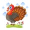 Cute cartoon character turkey.