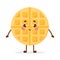 Cute cartoon character waffle standing single and smiling. Vector illustration isolated.