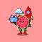 Cute cartoon character Watermelon as astronaut