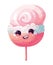 Cute cartoon characters enjoy sweet candy