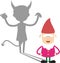 Cute Cartoon Chef - Devil person Standing with Fake Smile