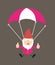 Cute Cartoon Chef - Successful Landing with Parachute