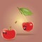 cute cartoon cherries. Vector illustration decorative background design