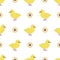 Cute Cartoon Chick Seamless Pattern Vector