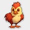 Cute Cartoon Chicken Sticker - 2d Game Art Inspired