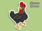 Cute Cartoon Chicken Sticker. Vector Illustration With Cartoon S