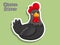 Cute Cartoon Chicken Sticker. Vector Illustration With Cartoon S