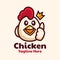 Cute cartoon chicken thumbs up logo design