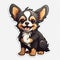 Cute Cartoon Chihuahua Sticker: Dark Gray And Light Black Design