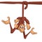 Cute cartoon chimpanzee monskey hang down the tree. Vector illustration in cartoon style. Outlined.