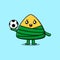 Cute cartoon chinese rice dumpling play football