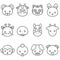 Cute cartoon Chinese zodiac line icon