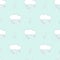 Cute cartoon clouds drops hearts romantic and lovely seamless pattern background illustration