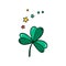 Cute cartoon clover. St. Patrick`s Day illustration isolated on white background.