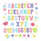 Cute cartoon colorful alphabet for children, playful typography