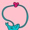 Cute cartoon comic whale sending hug message in cartoon style kawaii