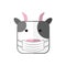 Cute cartoon cow wear mask to prevent viral infections. Concept protective, without fear of doctors for kids. Veterinary