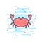 Cute cartoon crab character