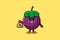 Cute cartoon Crazy rich Mangosteen with money bag