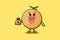 Cute cartoon Crazy rich Melon with money bag