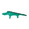 Cute cartoon crocodile in doodle vector style. Simple and adorable smiling alligator illustration.