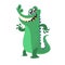 Cute cartoon crocodile. Vector illustration of alligator