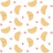 Cute cartoon croissant seamless pattern background illustration