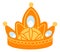 Cute cartoon crown. Golden royal majesty symbol