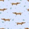 Cute cartoon dachshund dog pattern.