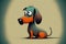 Cute cartoon Dachshund drawing, also known as weenie dog