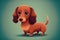 Cute cartoon Dachshund drawing, also known as weenie dog