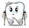 Cute cartoon Decay tooth or injury