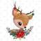Cute cartoon Deer with Christmas wreath