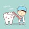 Cute cartoon dentist brush tooth