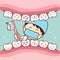 Cute cartoon dentist brush tooth