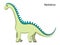 Cute cartoon diplodocus dino character. Vector isolated dinosaur in bright colors