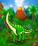 Cute cartoon Diplodocus. Vector illustration of a cartoon dinosaur