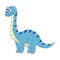 Cute cartoon diplodocus. Vector illustration of dinosaur isolate