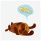 Cute cartoon dog is sleeping - vector illustration