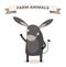 Cute cartoon donkey illustration