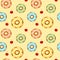 Cute cartoon donuts colorful seamless pattern