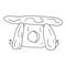 Cute cartoon doodle ancient stone dolmen isolated