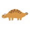 Cute cartoon doodle ankylosaurus, isolated on whit