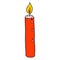 Cute cartoon doodle candle isolated