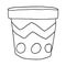 Cute cartoon doodle empty flowerpot isolated