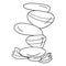 Cute cartoon doodle large stacked stones isolated