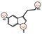 Cute cartoon dopamine molecule structure vector illustration