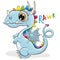 Cute Cartoon Dragon on a white background