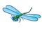 Cute cartoon dragonfly