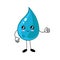 Cute cartoon drop of water. Great character illustration for your design. Problems of lack of clean fresh water on the planet.